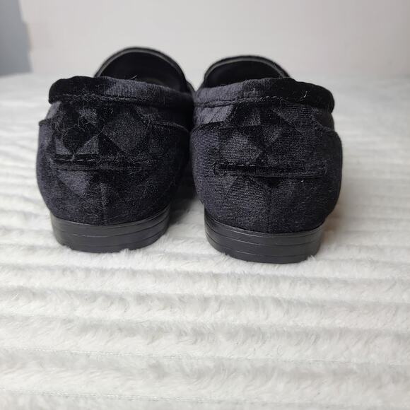 Steve Madden Velvet Loafers 10.5 Black Slip-On Horsebit Dress Shoes Party Luxe - Picture 4 of 7